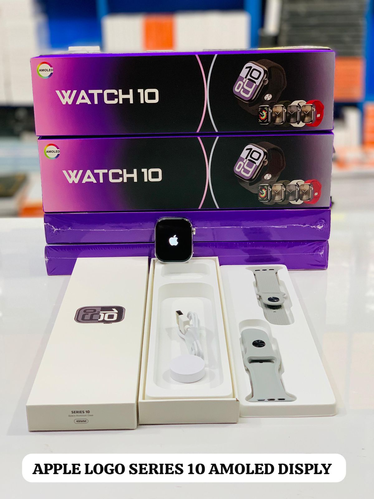 Apple Logo 10 Series Smart Watch – AMOLED Display with Health & Fitness Tracking